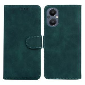 For OnePlus Nord N20 5G Skin Feel Pure Color Flip Leather Phone Case(Green) (OEM)
