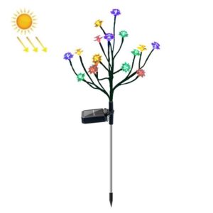 16 LED Solar Tree Branch Lotus Lamp Outdoor Garden Lawn Light (OEM)