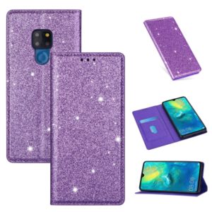 For Huawei Mate 20 Ultrathin Glitter Magnetic Horizontal Flip Leather Case with Holder & Card Slots(Purple) (OEM)