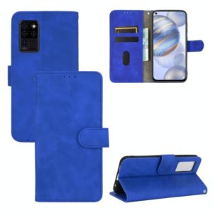 For Oukitel C21 / C21 Pro Solid Color Skin Feel Magnetic Buckle Horizontal Flip Calf Texture PU Leather Case with Holder & Card Slots & Wallet(Blue) (OEM)
