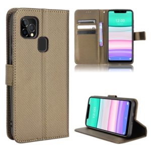 For Oukitel C22 Diamond Texture Leather Phone Case(Brown) (OEM)