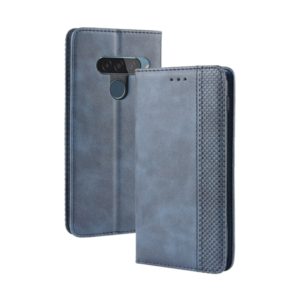 Magnetic Buckle Retro Crazy Horse Texture Horizontal Flip Leather Case for LG G8S ThinQ, with Holder & Card Slots & Photo Frame(Blue) (OEM)