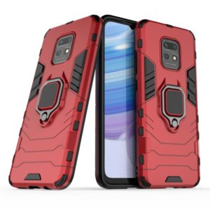 For Xiaomi Redmi 10X 5G PC + TPU Anti-fall Protective Case with Ring Holder(Red) (OEM)