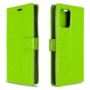 For Galaxy A91 Crazy Horse Texture Horizontal Flip Leather Case with Holder & Card Slots & Wallet & Photo Frame(Green) (OEM)