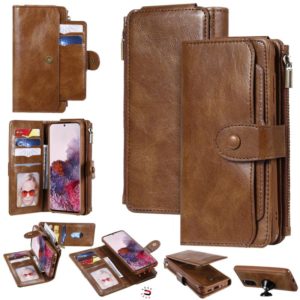 For Galaxy S20 Multifunctional Retro Detachable Magnetic Horizontal Flip Leather Case with Card Slots & Holder & Wallet & Photo Frame(Brown) (OEM)