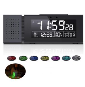 TS-P30 Multifunctional Night Light Alarm Digital Clock with FM Radio & Temperature / Humidity Display & IR Sensor Function(Black) (OEM)