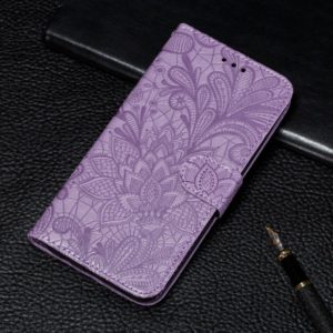 For Xiaomi Redmi 9T / Poco M3 Lace Flower Embossing Pattern Horizontal Flip Leather Case with Holder & Card Slots & Wallet & Photo Frame(Purple) (OEM)