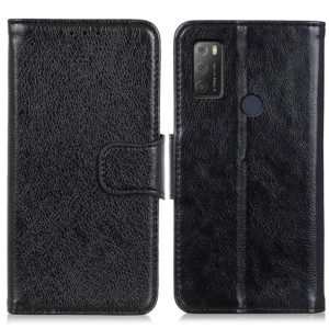 For Alcatel 1S (2021) Nappa Texture Horizontal Flip Leather Case with Holder & Card Slots & Wallet(Black) (OEM)