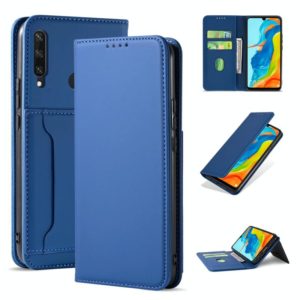 For Huawei P30 Lite / Nova 4e Strong Magnetism Liquid Feel Horizontal Flip Leather Case with Holder & Card Slots & Wallet(Blue) (OEM)