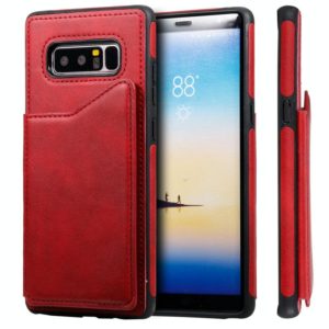 For Galaxy Note 8 Shockproof Calf Texture Protective Case with Holder & Card Slots & Frame(Red) (OEM)