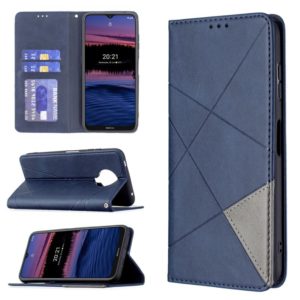 For Nokia G20 / G10 Rhombus Texture Horizontal Flip Magnetic Leather Case with Holder & Card Slots & Wallet(Blue) (OEM)