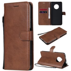 For Huawei Enjoy 20 Plus 5G Solid Color Horizontal Flip Protective Leather Case with Holder & Card Slots & Wallet & Photo Frame & Lanyard(Brown) (OEM)