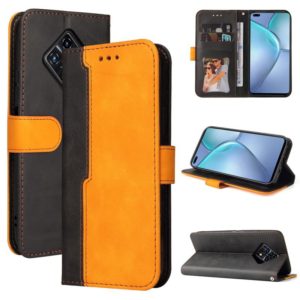For Infinix Zero 8 Business Stitching-Color Horizontal Flip PU Leather Case with Holder & Card Slots & Photo Frame(Orange) (OEM)