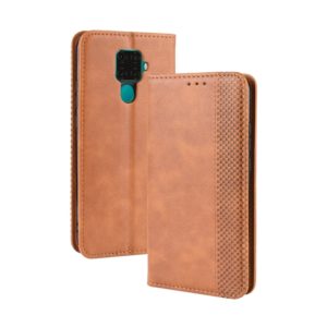 Magnetic Buckle Retro Crazy Horse Texture Horizontal Flip Leather Case for Huawei Nova 5i Pro / Mate 30 Lite, with Holder & Card Slots & Photo Frame(Brown) (OEM)