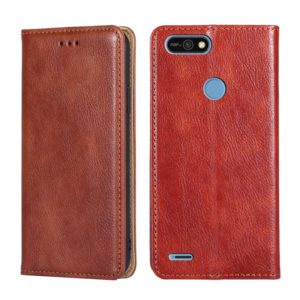 For Tecno Pop 2 / Pop 2 F / Pop 2 Pro Gloss Oil Solid Color Magnetic Leather Phone Case(Brown) (OEM)