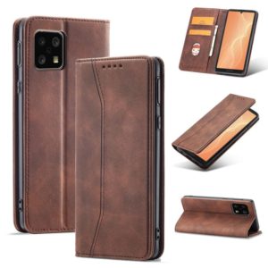 For Sharp Aquos Sense 4 5G Magnetic Dual-fold Leather Phone Case(Coffee) (OEM)