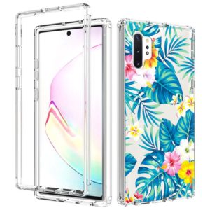 For Samsung Galaxy Note 10 Plus 2 in 1 High Transparent Painted Shockproof PC + TPU Protective Case(Banana Leaf) (OEM)