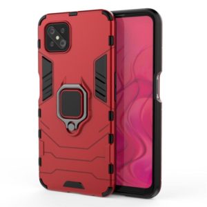 For OPPO A92s PC + TPU Shockproof Protective Case with Magnetic Ring Holder(Red) (OEM)