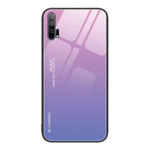For Honor 20 Pro Gradient Color Glass Phone Case(Pink Purple) (OEM)