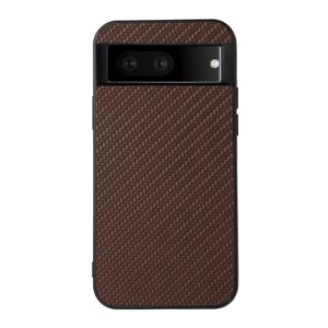 For Google Pixel 7 Accurate Hole Carbon Fiber Texture PU Phone Case(Brown) (OEM)