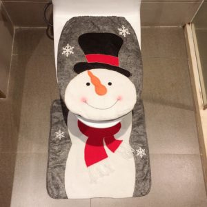 2 in 1 Snowman Christmas Decoration Toilet Set (OEM)