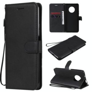 For Huawei Enjoy 20 Plus 5G Solid Color Horizontal Flip Protective Leather Case with Holder & Card Slots & Wallet & Photo Frame & Lanyard(Black) (OEM)
