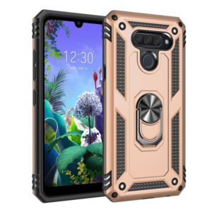 For LG K50 & Q60 Shockproof TPU + PC Protective Case with 360 Degree Rotating Holder(Gold) (OEM)