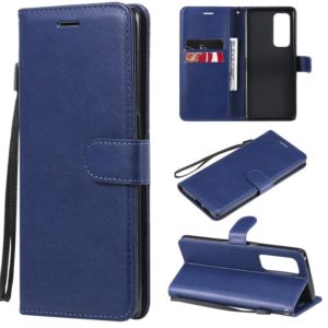 For OPPO Reno5 Pro+ 5G / Find X3 Neo Solid Color Horizontal Flip Protective Leather Case with Holder & Card Slots & Wallet & Photo Frame & Lanyard(Blue) (OEM)