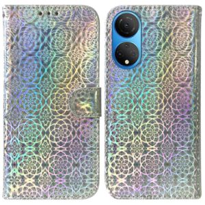 For Honor X7 Colorful Magnetic Buckle Leather Phone Case(Silver) (OEM)