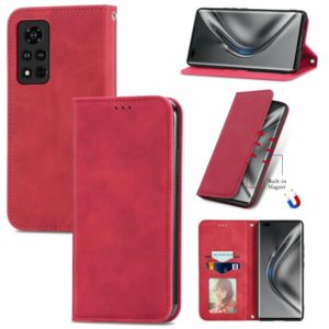 For Honor V40 5G Retro Skin Feel Business Magnetic Horizontal Flip Leather Case with Holder & Card Slots & Wallet & Photo Frame(Red) (OEM)