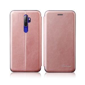 For OPPO A52 / A72 / A92 Integrated Electricity Pressing Retro Texture Magnetic TPU+PU Leather Case with Card Slot & Holder(Rose Gold) (OEM)