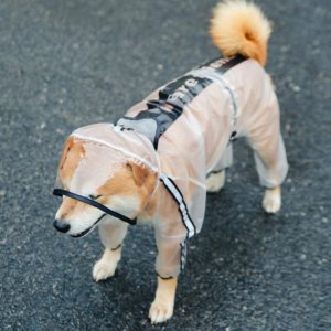 Dog Raincoat Four Foot Waterproof Transparent Reflective Poncho, Size: XL(Matte White) (OEM)