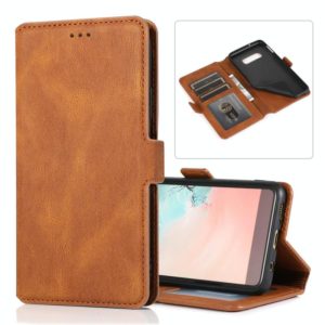 For Samsung Galaxy S10e Retro Magnetic Closing Clasp Horizontal Flip Leather Case with Holder & Card Slots & Photo Frame & Wallet(Brown) (OEM)