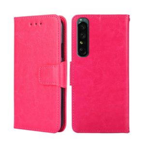 For Sony Xperia 1 IV Crystal Texture Leather Phone Case(Rose Red) (OEM)