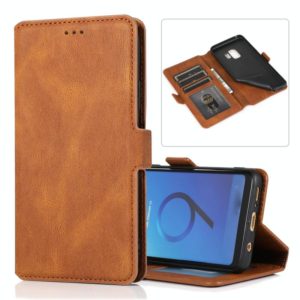For Samsung Galaxy S9 Retro Magnetic Closing Clasp Horizontal Flip Leather Case with Holder & Card Slots & Photo Frame & Wallet(Brown) (OEM)
