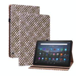 For Amazon Kindle Fire HD10 2021/HD10 Plus 2021 Color Weave Smart Leather Tablet Case(Brown) (OEM)