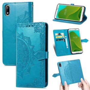 For Wiko Jerry 4 Mandala Flower Embossed Horizontal Flip Leather Case with Holder & Three Card Slots & Wallet & Lanyard(Blue) (OEM)