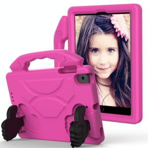 For iPad Mini 5/4/3/2/1 EVA Material Children Flat Anti Falling Cover Protective Shell With Thumb Bracket(RoseRed) (OEM)