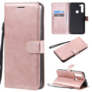 For Motorola Moto G8 Power Solid Color Horizontal Flip Protective Leather Case with Holder & Card Slots & Wallet & Lanyard(Rose Gold) (OEM)