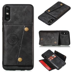 For Huawei Enjoy 10e PU + TPU Shockproof Magnetic Protective Case with Card Slots(Black) (OEM)