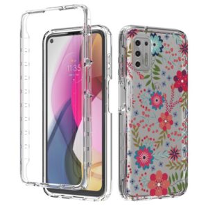 For Motorola Moto G Stylus (2021) 2 in 1 High Transparent Painted Shockproof PC + TPU Protective Case(Small Floral) (OEM)