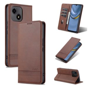 For Honor Play 30 AZNS Magnetic Calf Texture Flip Leather Phone Case(Dark Brown) (AZNS) (OEM)