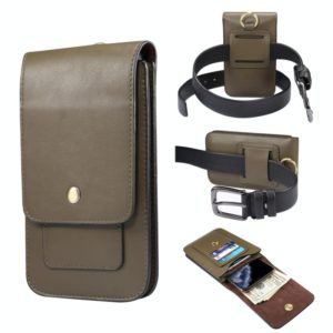 Lambskin Texture Men Phone Universal Double Lattice Waist Bag Leather Case, Size:L(Green) (OEM)