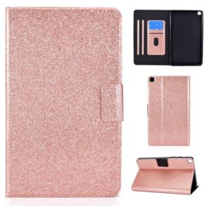 For Samsung Galaxy Tab A7 Lite T220 Glitter Horizontal Flip Leather Case with Holder & Card Slots(Rose Gold) (OEM)