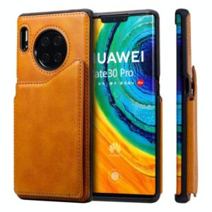 For Huawei Mate 30 Pro Shockproof Calf Texture Protective Case with Holder & Card Slots & Frame(Brown) (OEM)