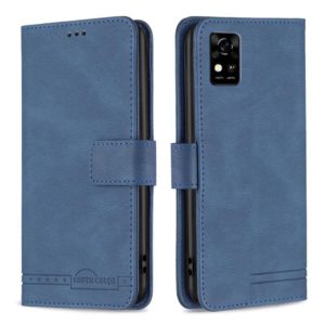 For ZTE Blade A31 Magnetic Clasp RFID Blocking Anti-Theft Leather Phone Case with Holder & Card Slots & Wallet(Blue) (OEM)
