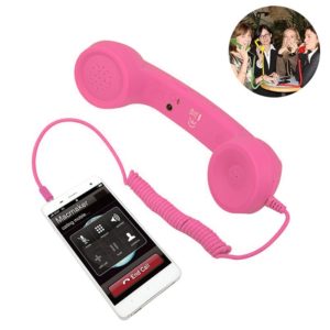 3.5mm Plug Mic Retro Telephone Anti-radiation Cell Phone Handset Receiver(Pink) (OEM)