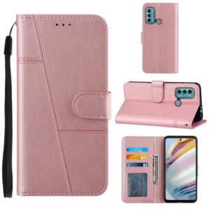 For Motorola Moto G40 / G60 Stitching Calf Texture Buckle Leather Phone Case(Pink) (OEM)