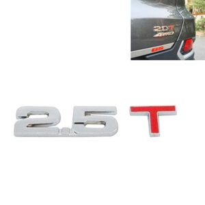 3D Universal Decal Chromed Metal 2.5T Car Emblem Badge Sticker Car Trailer Gas Displacement Identification, Size: 8.5x2.5 cm (OEM)