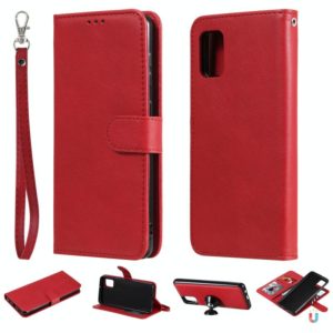 For Samsung Galaxy A31 2 in 1 Solid Color Detachable PU Leather Case with Card Slots & Magnetic Holder & Photo Frame & Wallet & Strap(Red) (OEM)
